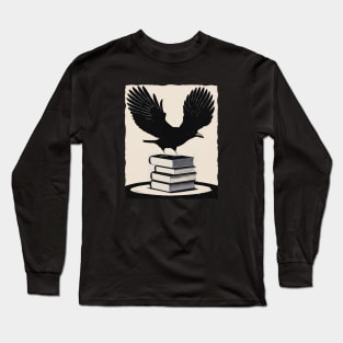 Elegant Winged Crow Long Sleeve T-Shirt
